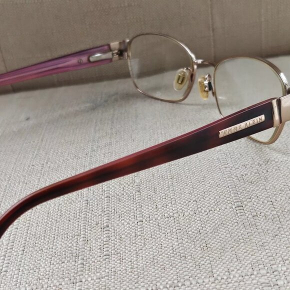Anne Klein Women Glasses/Eyeglasses Gold Tone Full Rim Eye Wear Frame - Picture 8 of 12